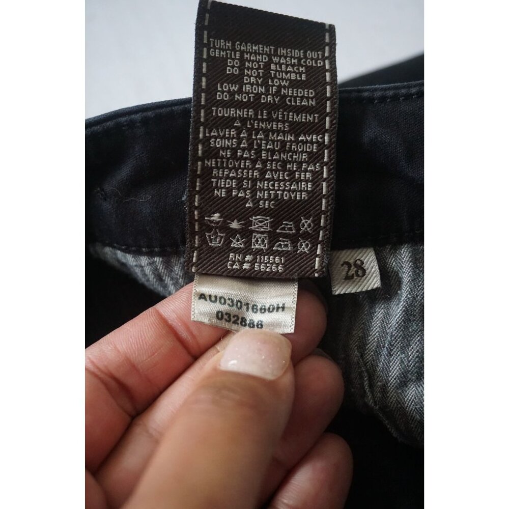 7 for All Mankind Womens Black/Hint of Gold Skinny Jeans – Size 28 - Picture 6 of 10